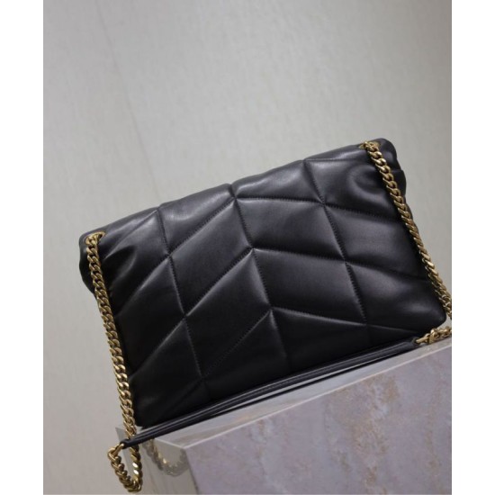 Replica Borsa media YSL Saint Laurent Puffer in nappa nera Riproduzione Fedele Borsa media YSL Saint Laurent Puffer in nappa nera imitazioni