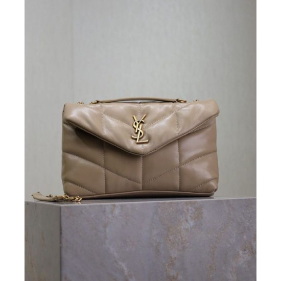 Replica Borsa imbottita Toy YSL Saint Laurent in pelle di agnello color albicocca Riproduzione Fedele Borsa imbottita Toy YSL Saint Laurent in pelle di agnello color albicocca imitazioni