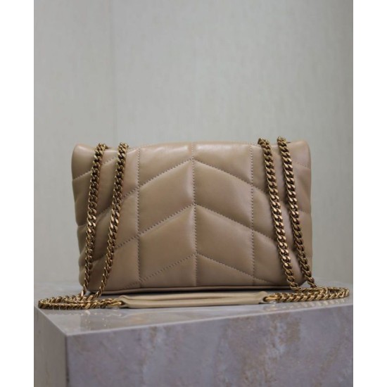 Replica Borsa imbottita Toy YSL Saint Laurent in pelle di agnello color albicocca Riproduzione Fedele Borsa imbottita Toy YSL Saint Laurent in pelle di agnello color albicocca imitazioni