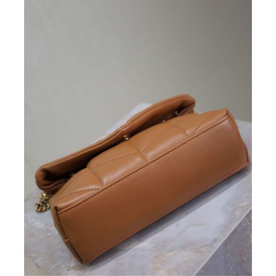 Replica Borsa imbottita Toy YSL Saint Laurent in pelle di agnello Caffè Riproduzione Fedele Borsa imbottita Toy YSL Saint Laurent in pelle di agnello Caffè imitazioni
