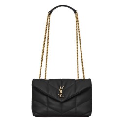Borsa Pari imbottita Toy YSL Saint Laurent in pelle di agnello nera