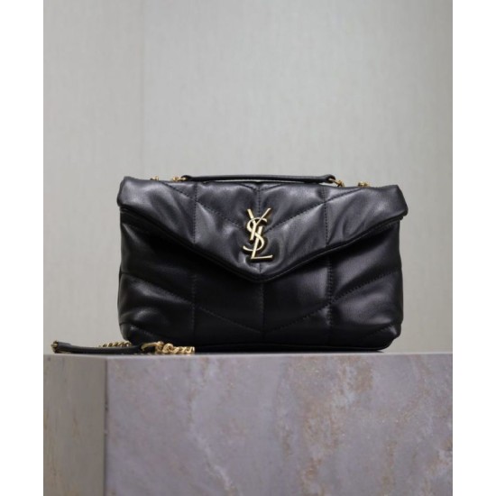 Riproduzione Fedele Bora Pari replica imbottita Toy YSL Saint Laurent in pelle di agnello nera imitazioni