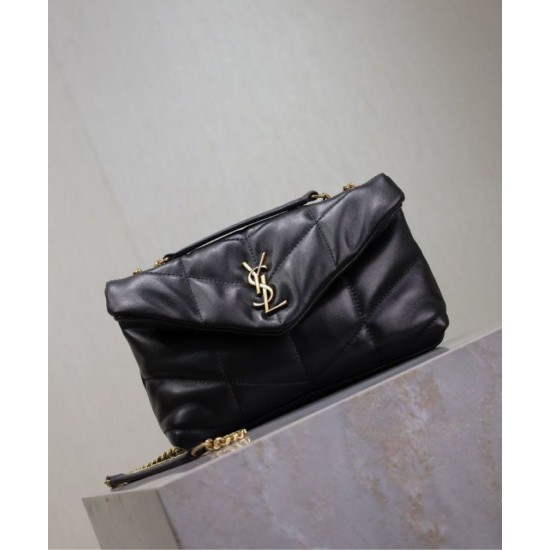 Riproduzione Fedele Bora Pari replica imbottita Toy YSL Saint Laurent in pelle di agnello nera imitazioni