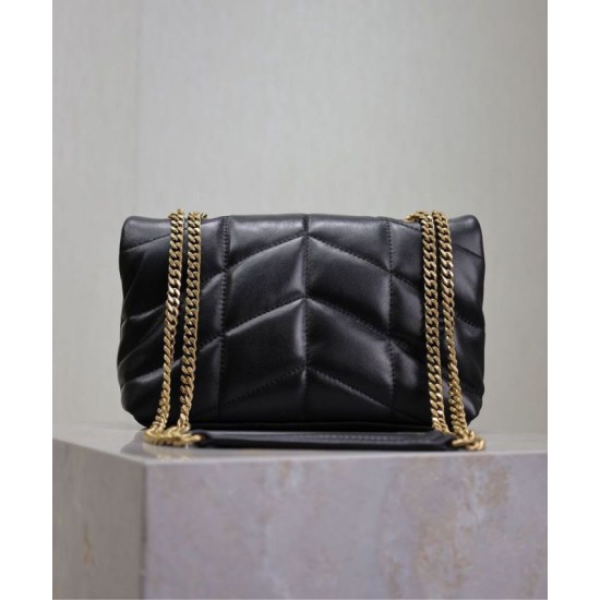 Riproduzione Fedele Bora Pari replica imbottita Toy YSL Saint Laurent in pelle di agnello nera imitazioni