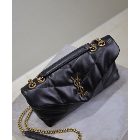 Riproduzione Fedele Bora Pari replica imbottita Toy YSL Saint Laurent in pelle di agnello nera imitazioni