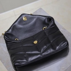 Replica Bora Pari imbottita Toy YSL Saint Laurent in pelle di agnello nera Riproduzione Fedele Bora Pari replica imbottita Toy YSL Saint Laurent in pelle di agnello nera imitazioni