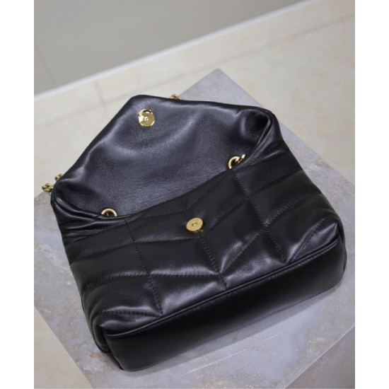 Riproduzione Fedele Bora Pari replica imbottita Toy YSL Saint Laurent in pelle di agnello nera imitazioni