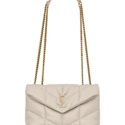 Riproduzione Fedele Bora Pari replica imbottita Toy YSL Saint Laurent in pelle di agnello Crema imitazioni