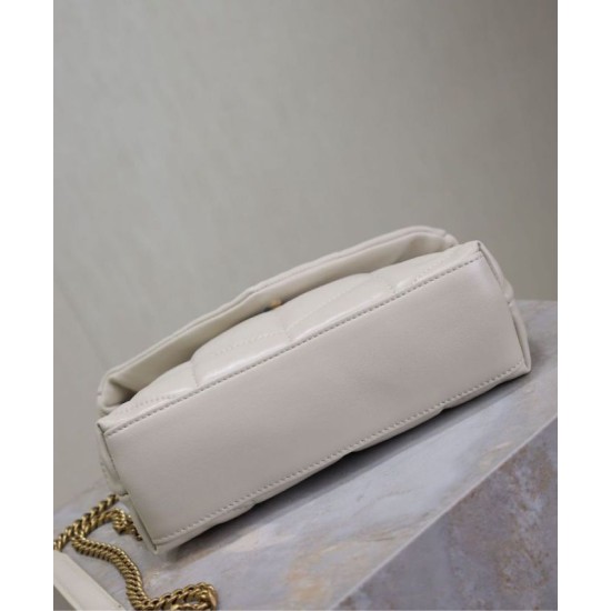 Riproduzione Fedele Bora Pari replica imbottita Toy YSL Saint Laurent in pelle di agnello Crema imitazioni