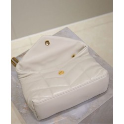 Borsa Pari imbottita Toy YSL Saint Laurent in pelle di agnello Crema Borsa Pari imbottita Toy YSL Saint Laurent in pelle di agnello Crema