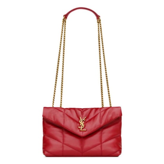 Riproduzione Fedele Borse Imitazioni imbottita Toy YSL Saint Laurent in pelle di agnello rossa imitazioni
