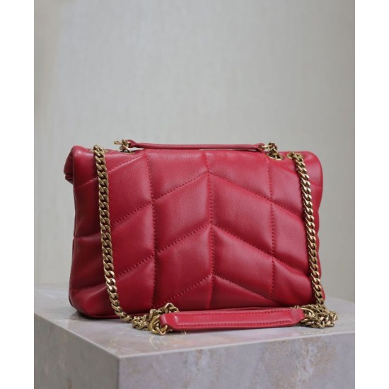 Riproduzione Fedele Borse Imitazioni imbottita Toy YSL Saint Laurent in pelle di agnello rossa imitazioni