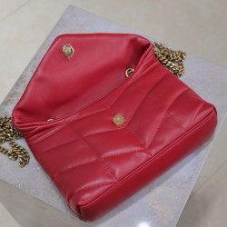 Replica Borse Imitazioni imbottita Toy YSL Saint Laurent in pelle di agnello rossa Riproduzione Fedele Borse Imitazioni imbottita Toy YSL Saint Laurent in pelle di agnello rossa imitazioni
