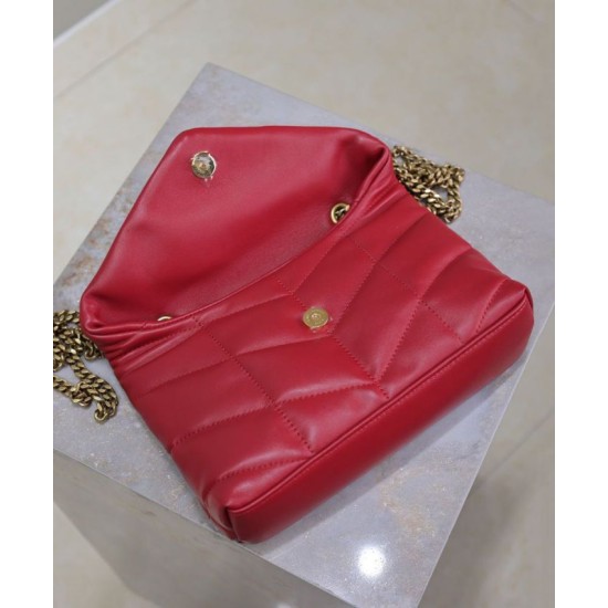 Riproduzione Fedele Borse Imitazioni imbottita Toy YSL Saint Laurent in pelle di agnello rossa imitazioni