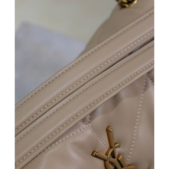 Replica Dettagli perfetti Borsa piccola YSL Saint Laurent Puffer in nappa albicocca Riproduzione Fedele Dettagli perfetti Borsa piccola YSL Saint Laurent Puffer in nappa albicocca imitazioni