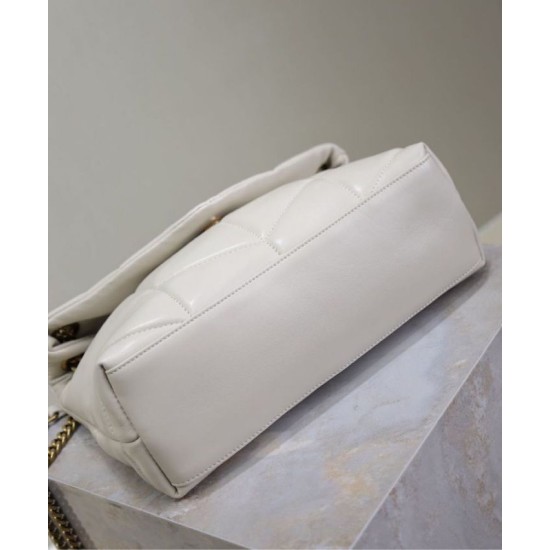 Replica Borsa piccola YSL Saint Laurent Puffer in nappa color crema Riproduzione Fedele Borsa piccola YSL Saint Laurent Puffer in nappa color crema imitazioni