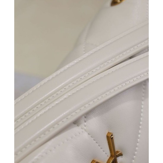 Replica Borsa piccola YSL Saint Laurent Puffer in nappa color crema Riproduzione Fedele Borsa piccola YSL Saint Laurent Puffer in nappa color crema imitazioni