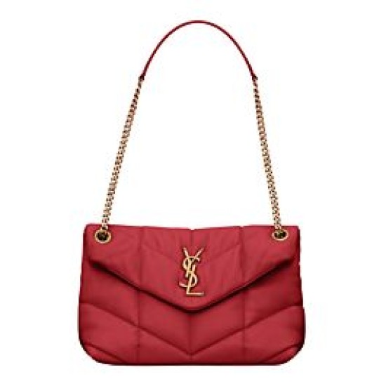 Replica Borsa piccola YSL Saint Laurent Puffer in nappa rossa Riproduzione Fedele Borsa piccola YSL Saint Laurent Puffer in nappa rossa imitazioni