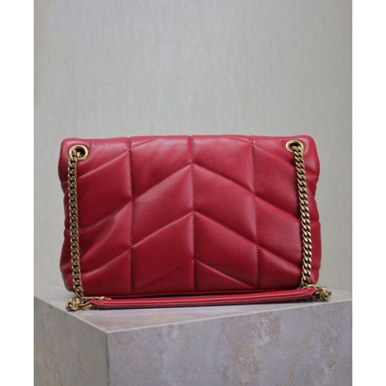 Replica Borsa piccola YSL Saint Laurent Puffer in nappa rossa Riproduzione Fedele Borsa piccola YSL Saint Laurent Puffer in nappa rossa imitazioni
