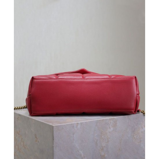 Replica Borsa piccola YSL Saint Laurent Puffer in nappa rossa Riproduzione Fedele Borsa piccola YSL Saint Laurent Puffer in nappa rossa imitazioni