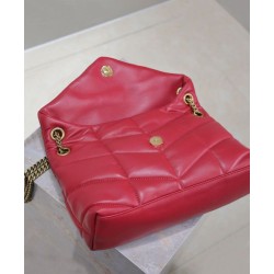 Borsa piccola YSL Saint Laurent Puffer in nappa rossa Borsa piccola YSL Saint Laurent Puffer in nappa rossa