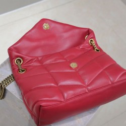 Replica Borsa piccola YSL Saint Laurent Puffer in nappa rossa Riproduzione Fedele Borsa piccola YSL Saint Laurent Puffer in nappa rossa imitazioni