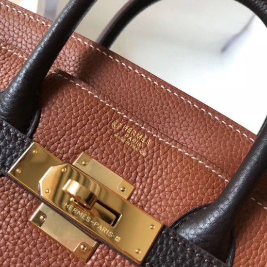 Replica Hermes Birkin 25cm 30cm 35cm Borsa Marrone/Nero Clemence Riproduzione Fedele Hermes Birkin 25cm 30cm 35cm Borsa Marrone/Nero Clemence
