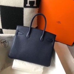 Replica Hermes Birkin 30cm Borsa Clemence Blu Scuro Riproduzione Fedele Hermes Birkin 30cm Borsa Clemence Blu Scuro imitazioni