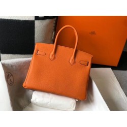 Hermes Birkin 25cm 30cm 35cm Borse Clemence Arancione Hermes Birkin 25cm 30cm 35cm Borse Clemence Arancione