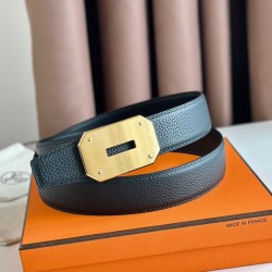 Riproduzione Fedele replica Hermes Neo Cintura Reversibile 32MM Nero Clemence imitazioni