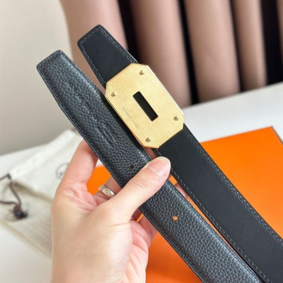 Riproduzione Fedele replica Hermes Neo Cintura Reversibile 32MM Nero Clemence imitazioni