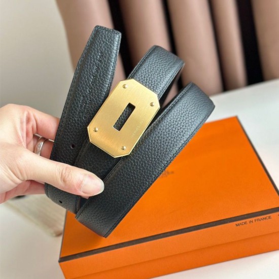 Riproduzione Fedele replica Hermes Neo Cintura Reversibile 32MM Nero Clemence imitazioni
