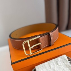 Riproduzione Fedele Hermes Romain 35MM Cintura Clemence Marrone imitazioni