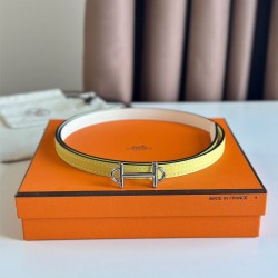 Hermes Gamma 13mm Cintura Reversibile Epsom Taupe Swift Bianco/Giallo Hermes Gamma 13mm Cintura Reversibile Epsom Taupe Swift Bianco/Giallo