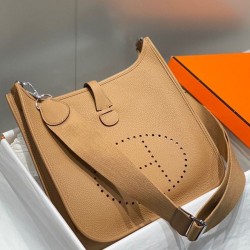 Riproduzione Fedele Hermes Evelyne III 29 Borsa Replica Marrone Clemence imitazioni