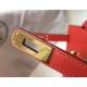 Riproduzione Fedele Borsa Sellier Hermes Kelly 25 cm Piment Epsom imitazioni