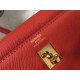 Riproduzione Fedele Borsa Sellier Hermes Kelly 25 cm Piment Epsom imitazioni