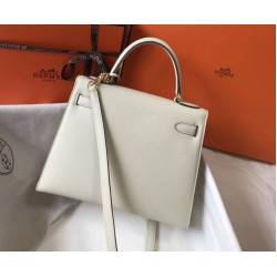Hermes Kelly 28cm Borsa Sellier Epsom Bianco