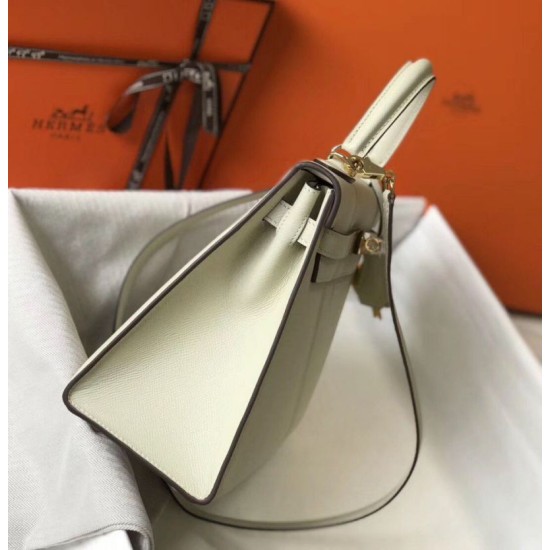 Replica Hermes Kelly 28cm Borsa Sellier Epsom Bianco Riproduzione Fedele Hermes Kelly 28cm Borsa Sellier Epsom Bianco imitazioni