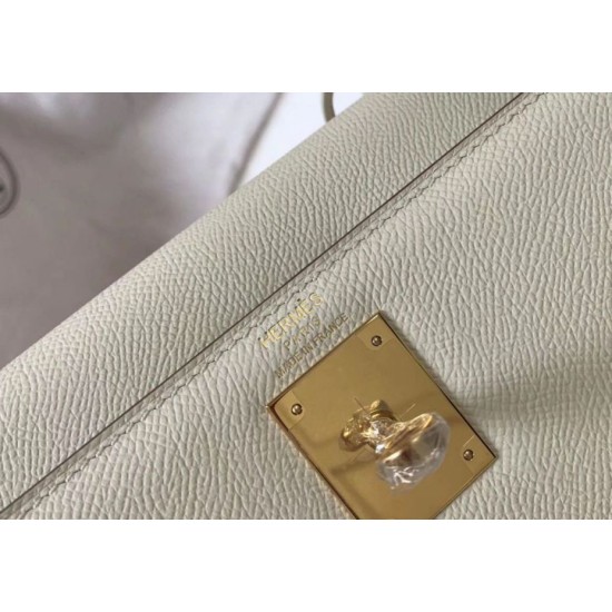 Replica Hermes Kelly 28cm Borsa Sellier Epsom Bianco Riproduzione Fedele Hermes Kelly 28cm Borsa Sellier Epsom Bianco imitazioni