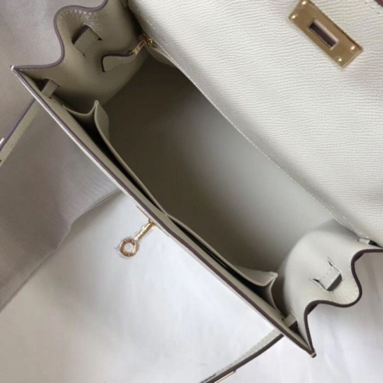 Replica Hermes Kelly 28cm Borsa Sellier Epsom Bianco Riproduzione Fedele Hermes Kelly 28cm Borsa Sellier Epsom Bianco imitazioni