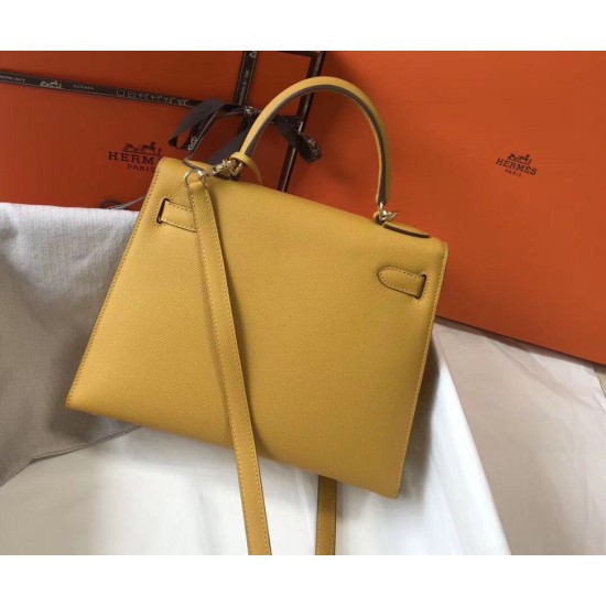 Replica Borsa 1:1 Sellier Hermes Kelly 28 cm Giallo Epsom Riproduzione Fedele Borsa Replica Sellier Hermes Kelly 28 cm Giallo Epsom imitazioni