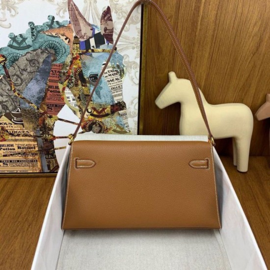Riproduzione Fedele Hermes Kelly Elan Borse Imitazioni fatta a mano Marrone imitazioni