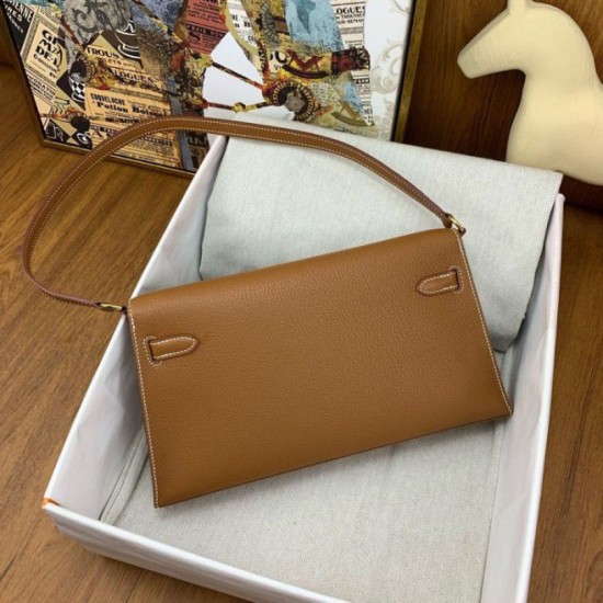 Riproduzione Fedele Hermes Kelly Elan Borse Imitazioni fatta a mano Marrone imitazioni