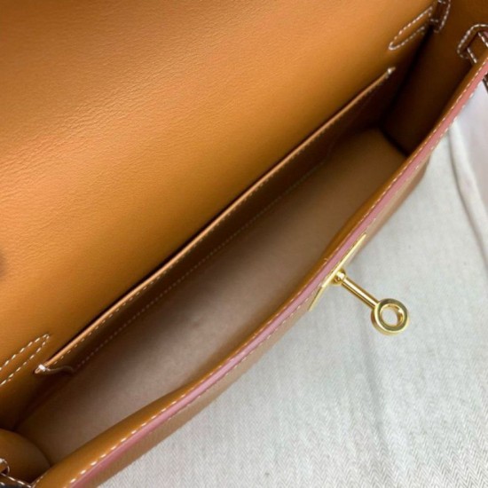 Riproduzione Fedele Hermes Kelly Elan Borse Imitazioni fatta a mano Marrone imitazioni