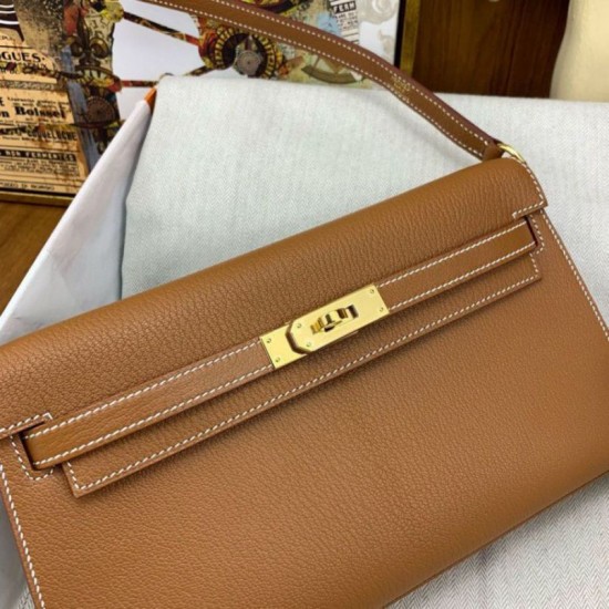 Riproduzione Fedele Hermes Kelly Elan Borse Imitazioni fatta a mano Marrone imitazioni