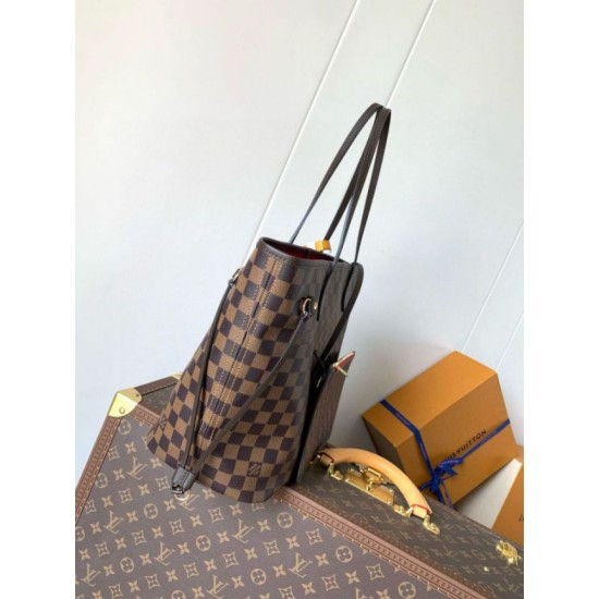 Replica Borsa Louis Vuitton Neverfull MM Damier Ebene Canvas N40599 Riproduzione Fedele replica Louis Vuitton Neverfull MM Damier Ebene Canvas N40599 imitazioni