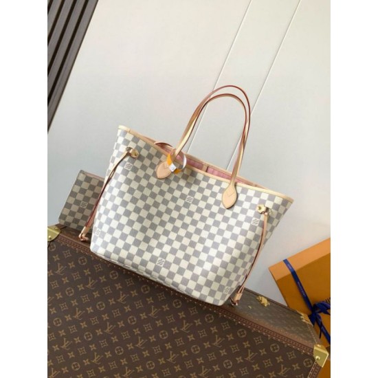 Replica Borsa Louis Vuitton Neverfull MM Damier Azur Canvas N40603 Riproduzione Fedele Borsa Louis Vuitton Neverfull MM Damier Azur Canvas N40603 imitazioni