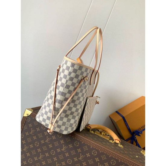 Replica Borsa Louis Vuitton Neverfull MM Damier Azur Canvas N40603 Riproduzione Fedele Borsa Louis Vuitton Neverfull MM Damier Azur Canvas N40603 imitazioni