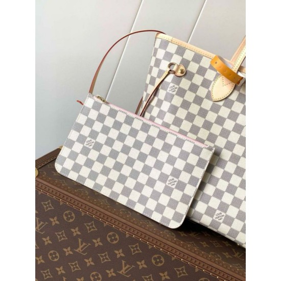 Replica Borsa Louis Vuitton Neverfull MM Damier Azur Canvas N40603 Riproduzione Fedele Borsa Louis Vuitton Neverfull MM Damier Azur Canvas N40603 imitazioni